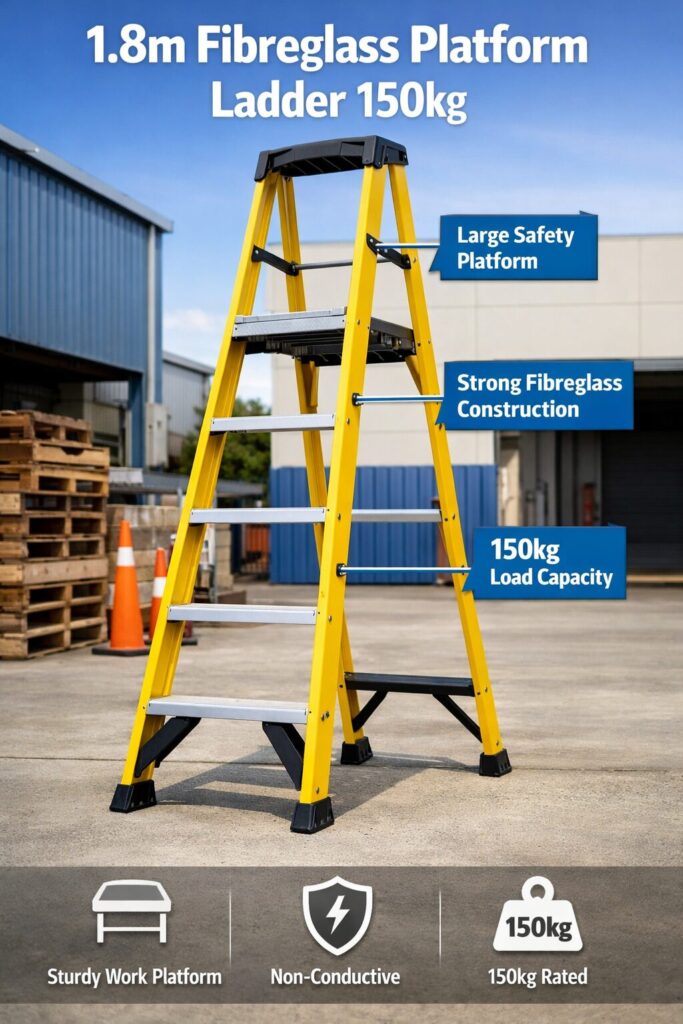 1.8m Fibreglass Platform Ladder 150kg