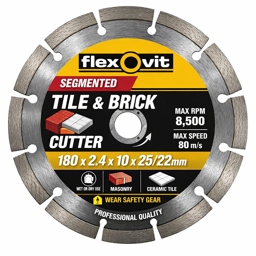 SEGMENTED 180 x 2.4 x 10 x 25/22mm TILE & BRICK CUTTER FLEXOVIT