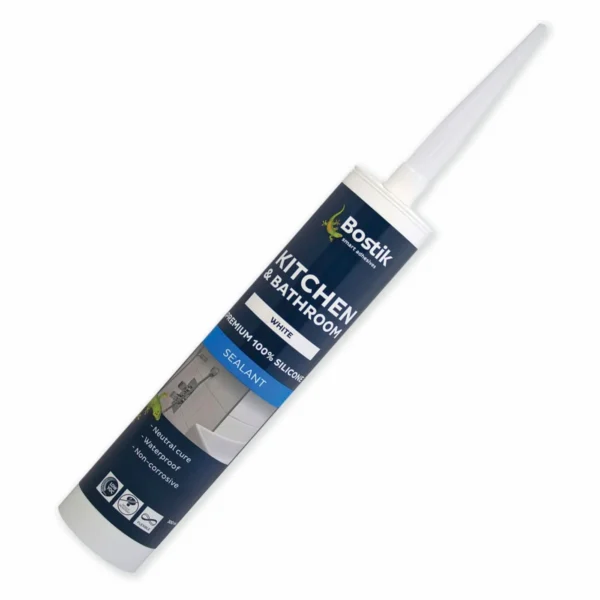 Bostik Kitchen & Bathroom Silicone Neutral Cure - White 300ML Carton of 20