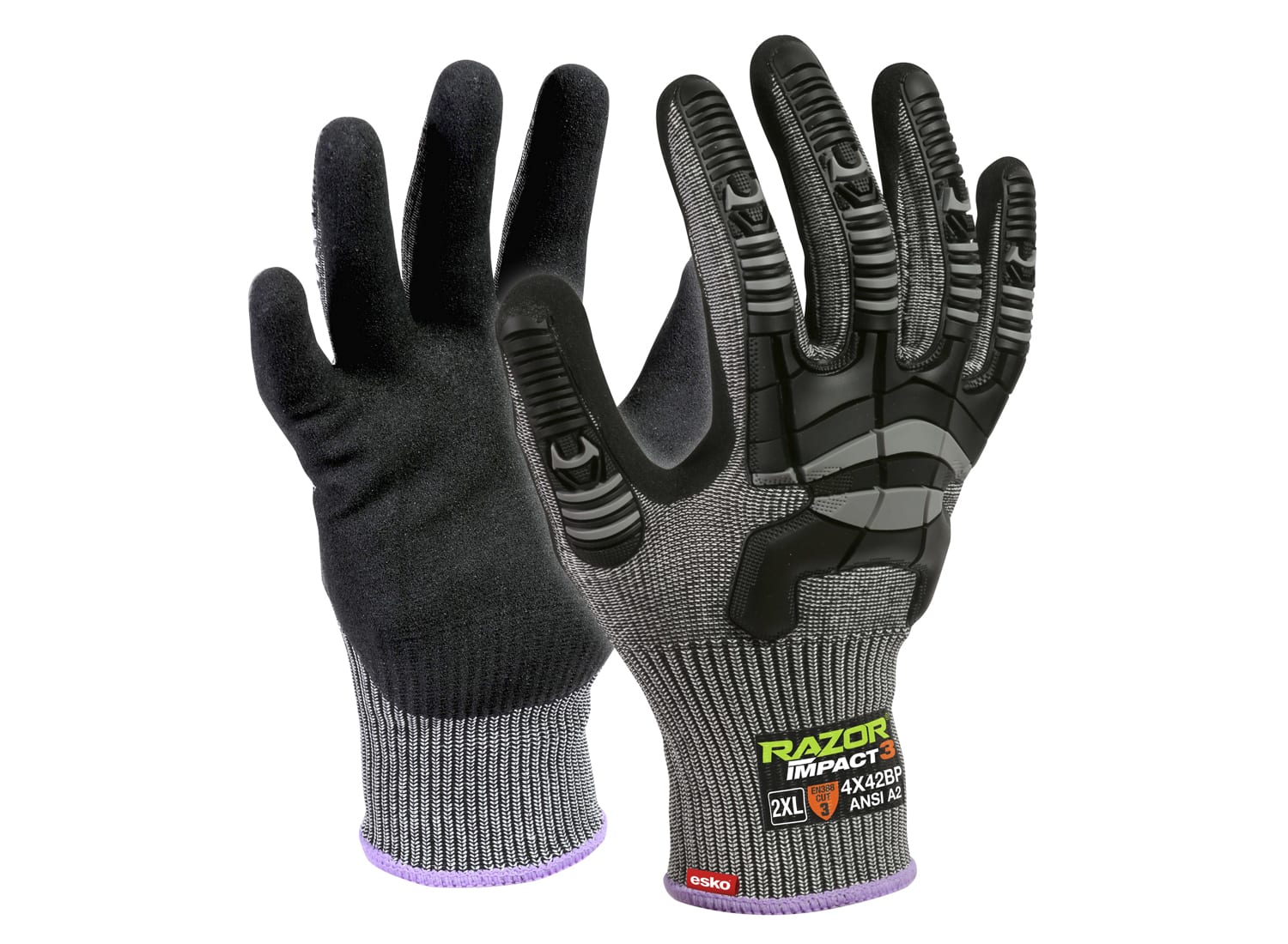 Esko Razor Impact 3 Glove, Grey Pack of 12 - Image 2