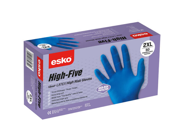 Esko High Five High Risk Latex Glove Box of 50 Carton of 10 boxes - Image 2