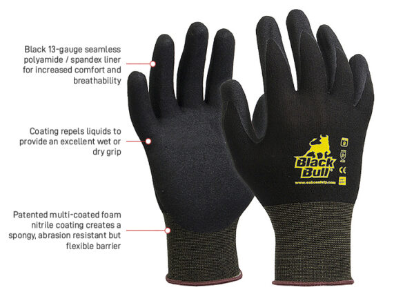Esko Black Bull Nitrile Glove Pack of 12