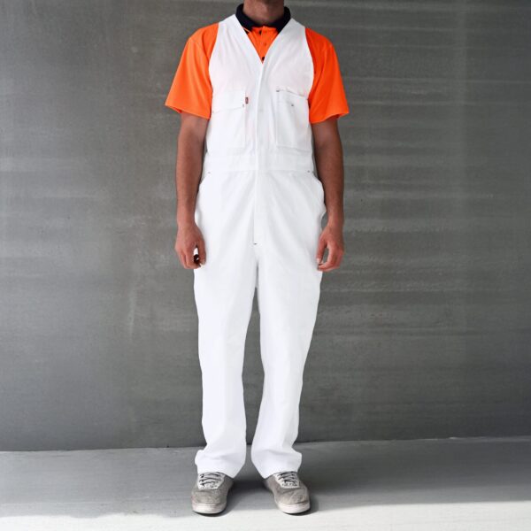 Painters Overall, White, 6 pockets plus side entry, elasticated shoulder straps